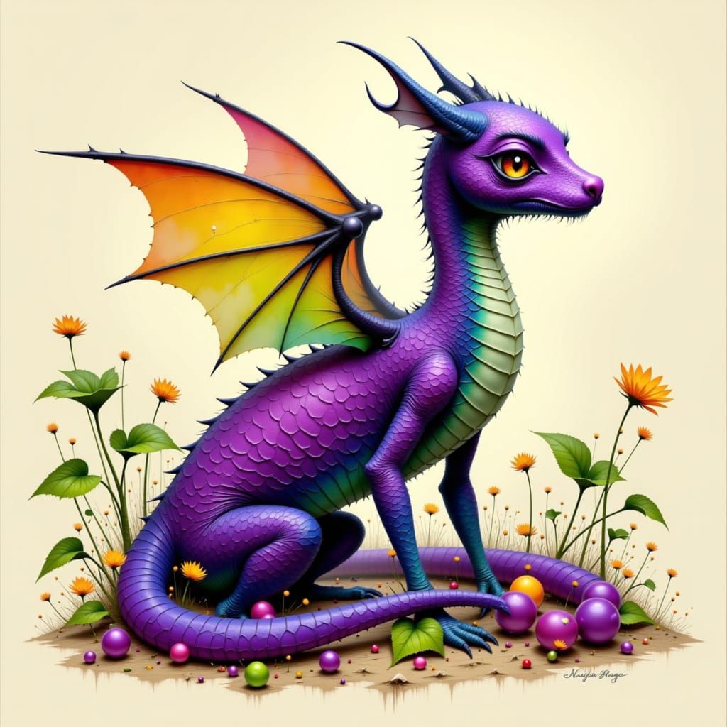 Grape-Dragon Hybrid in Fantastical Style