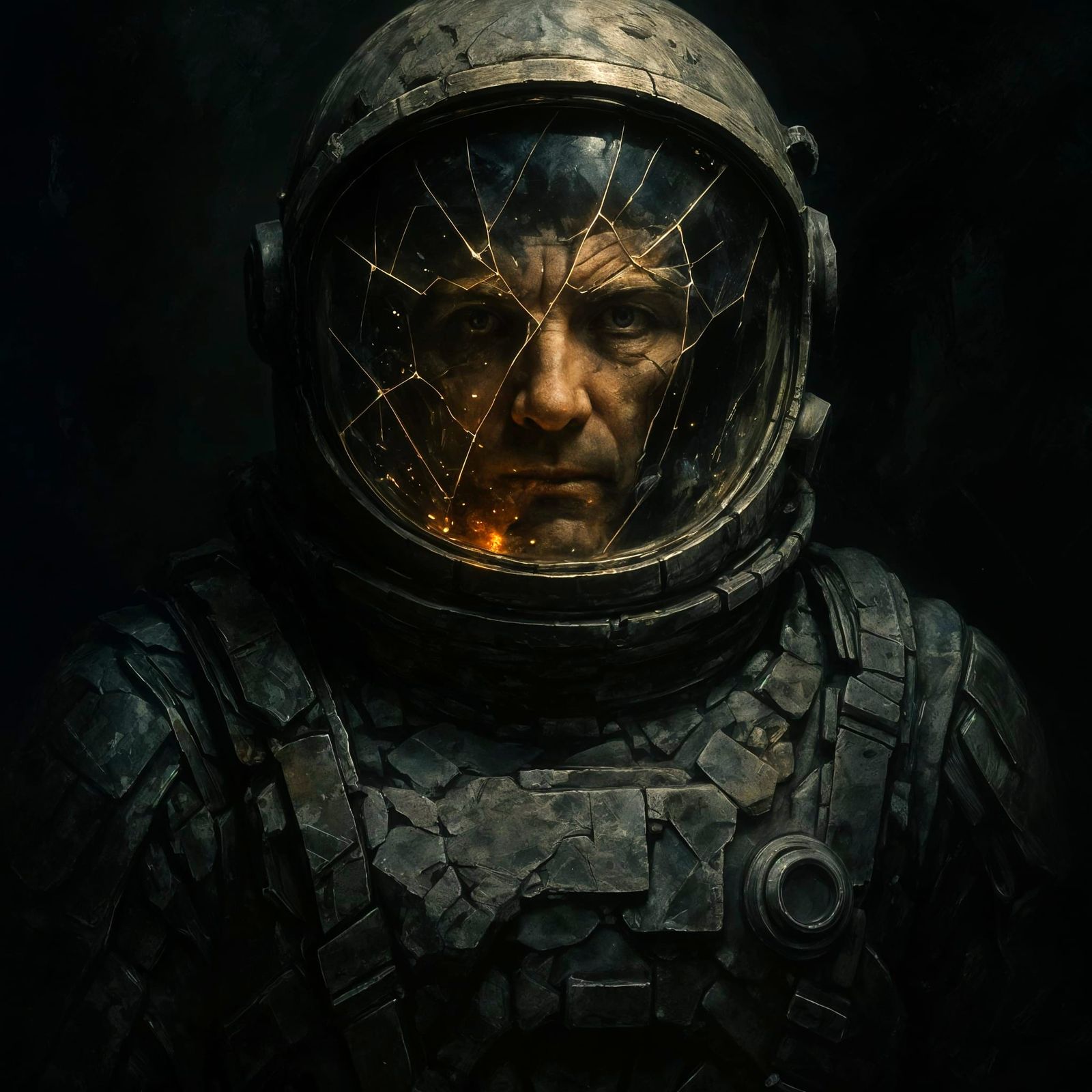 Astronaut's Broken Visor Reveals Surreal Scene