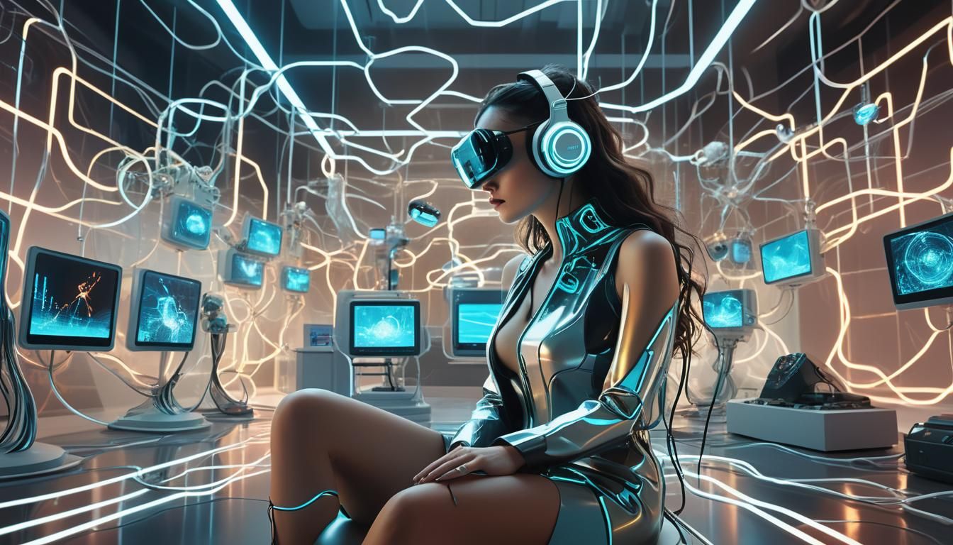 Decoding Reality: Surrealism in a Futuristic Laboratory