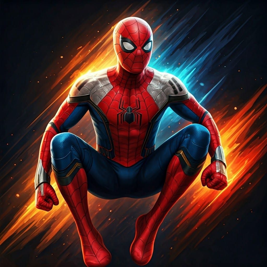 Korean Flag Spider-Man in Heroic Pose
