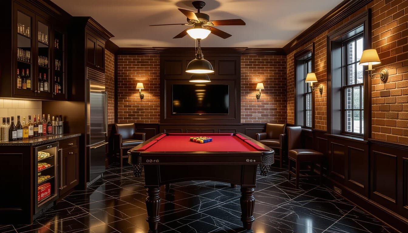 Victorian Billiards Room with Cinematic Lighting
