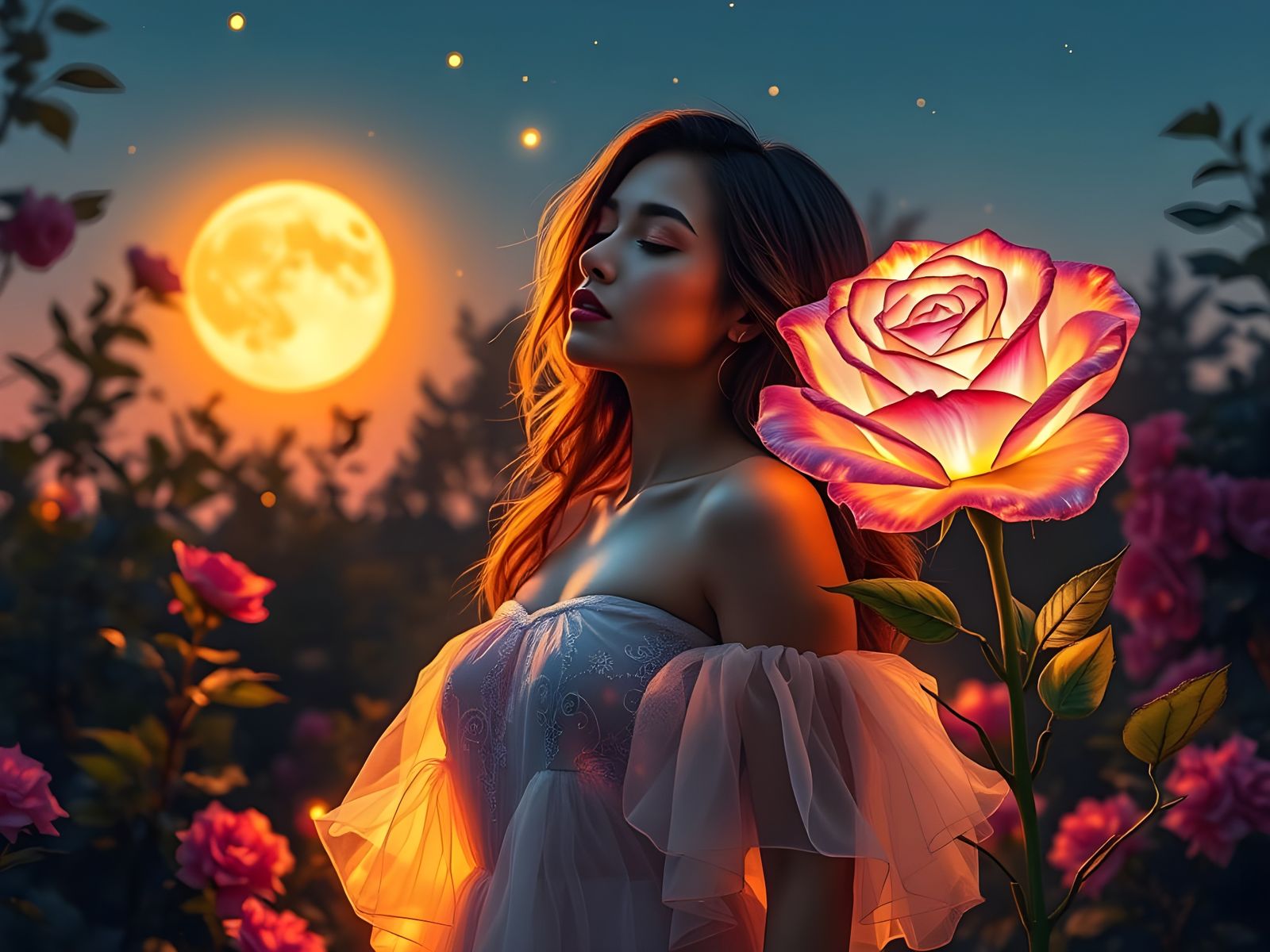 Ethereal Beauty in a Glass Rose Wonderland