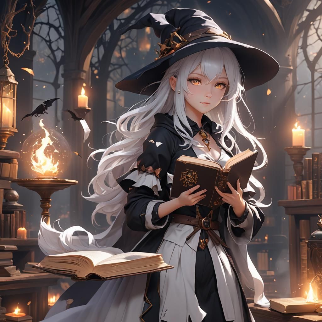 Anime Witch Girl Casting Spells in 3D