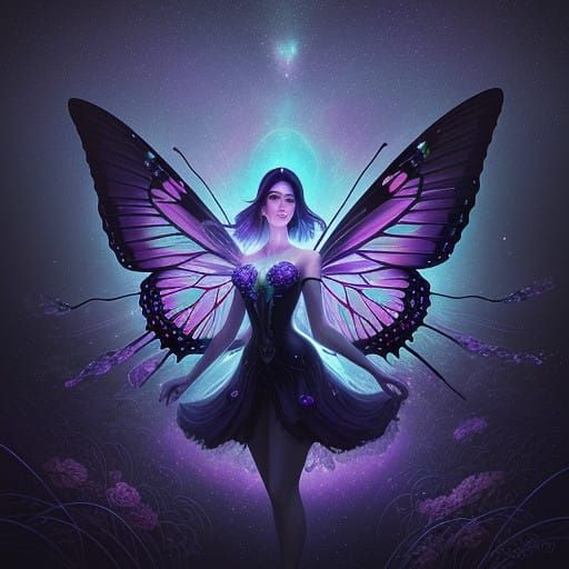 Dreamlike Goddess in a Whimsical Cosmos