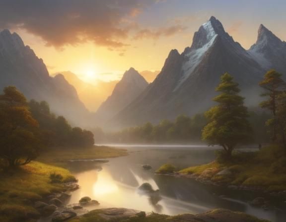 Golden Light on Untouched Mountain Wilderness