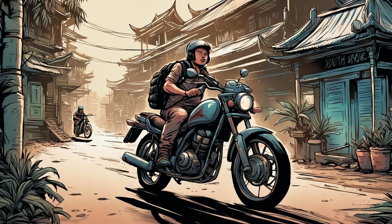 Backpacker on Motorbike: Comic Book Art of Southeast Asia