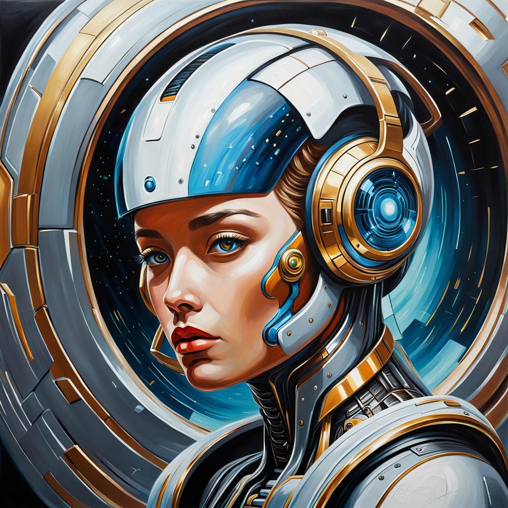 Luxurious Futuristic Oil Painting