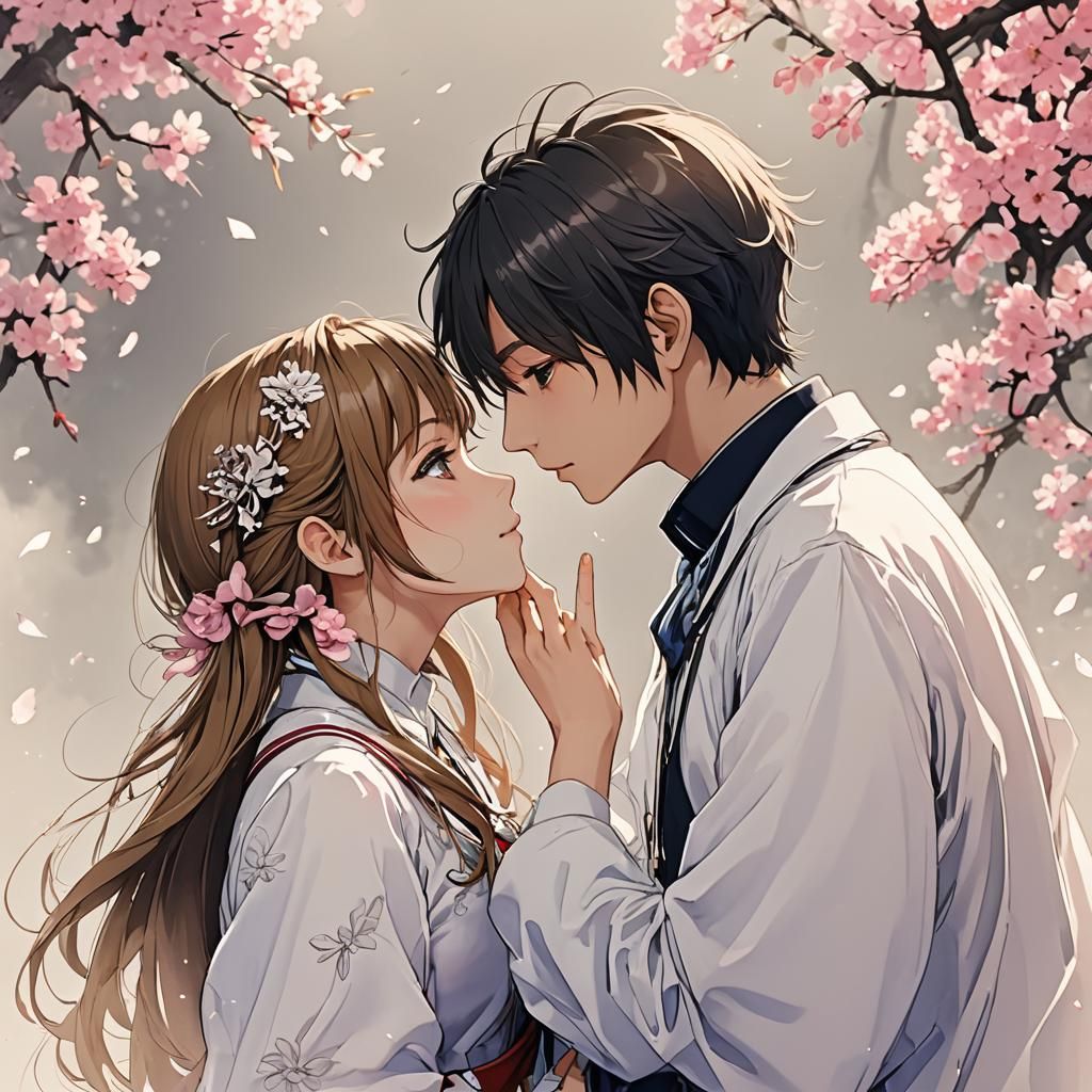 Anime Style Kissing Scene