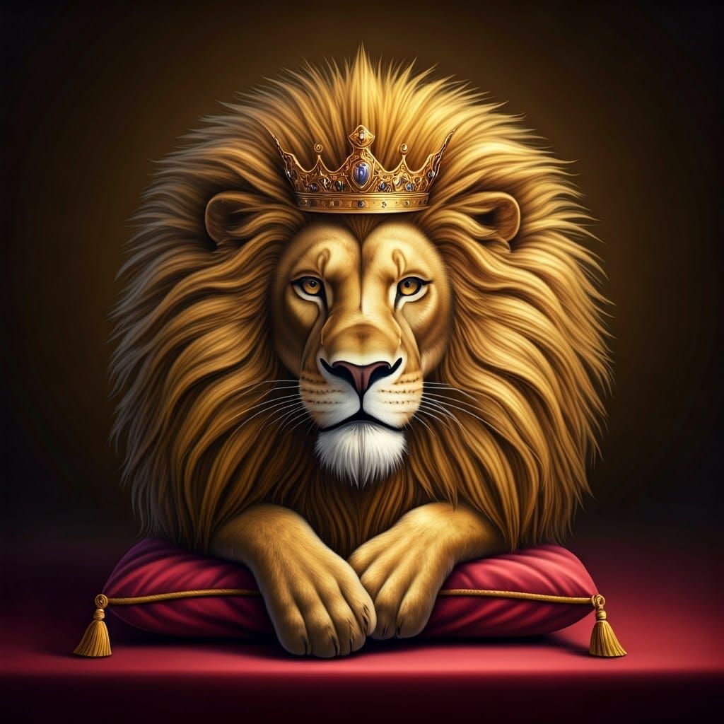 Golden Lion in Regal Repose