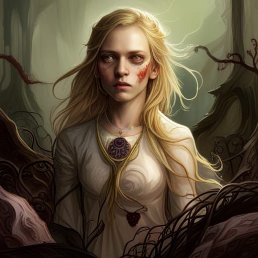 Gorgeous Blonde Vampire in Fantasycore Style
