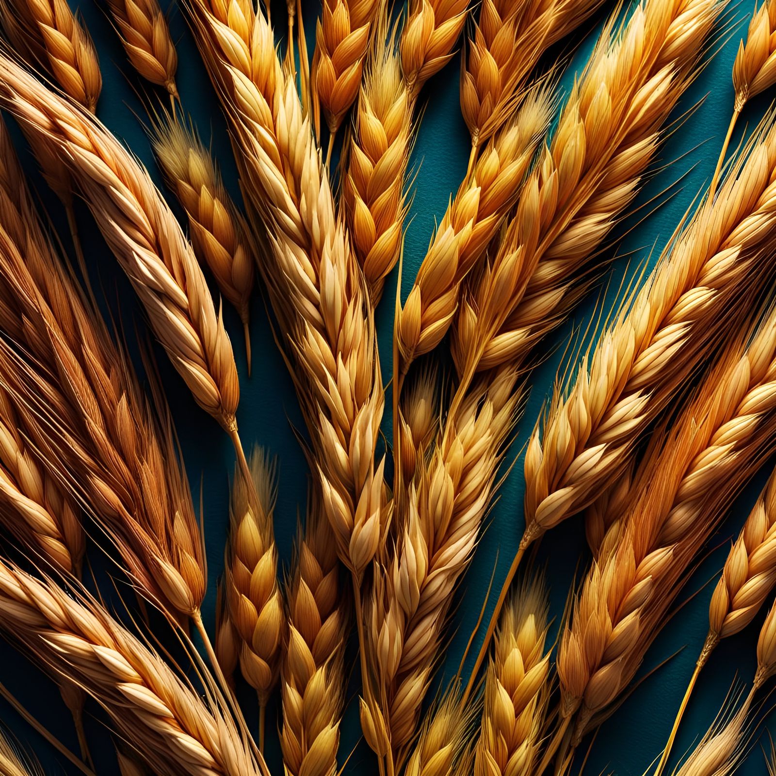 Macro Photo of Ripe Wheat Head with Volumetric Lighting