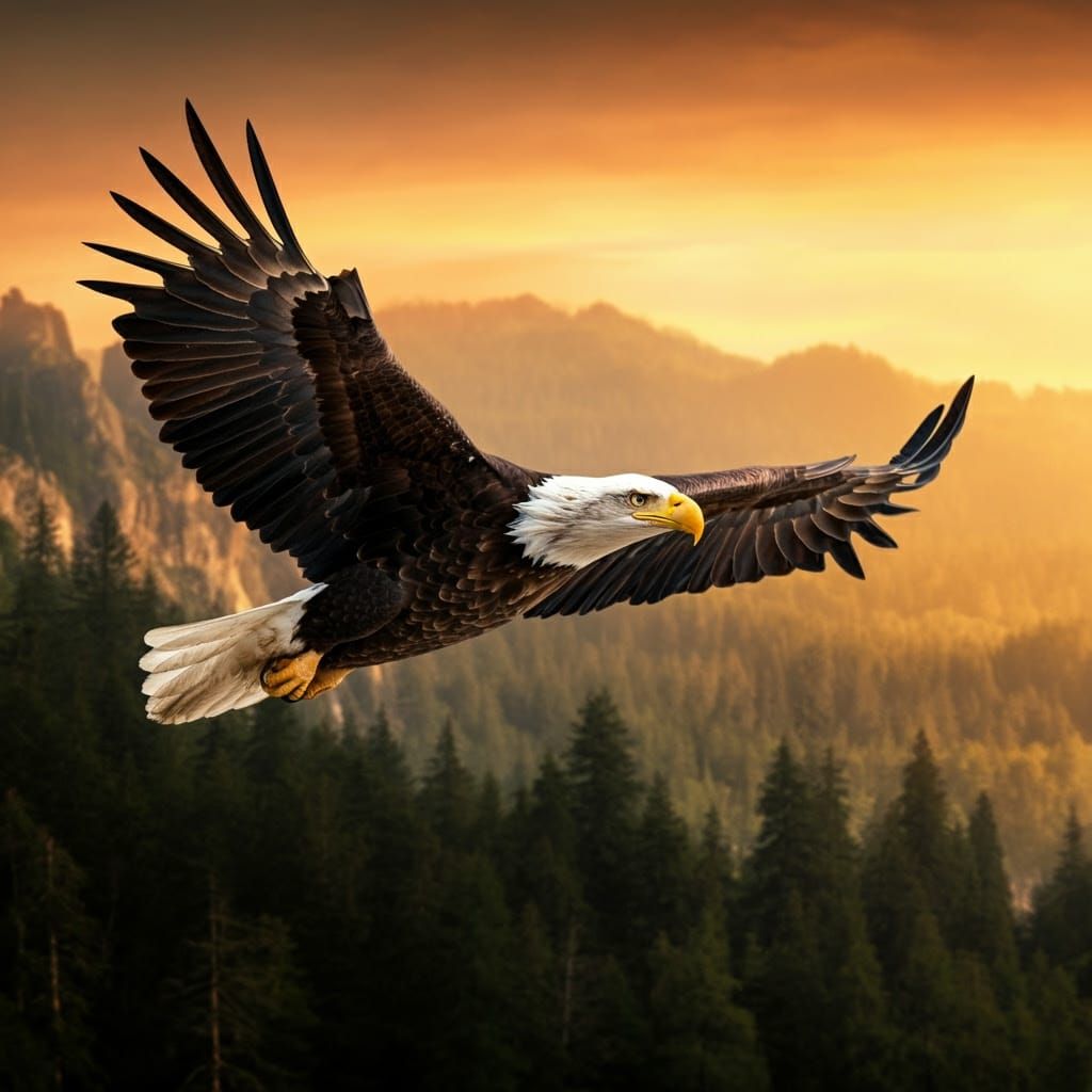 Bold Eagle soaring high
