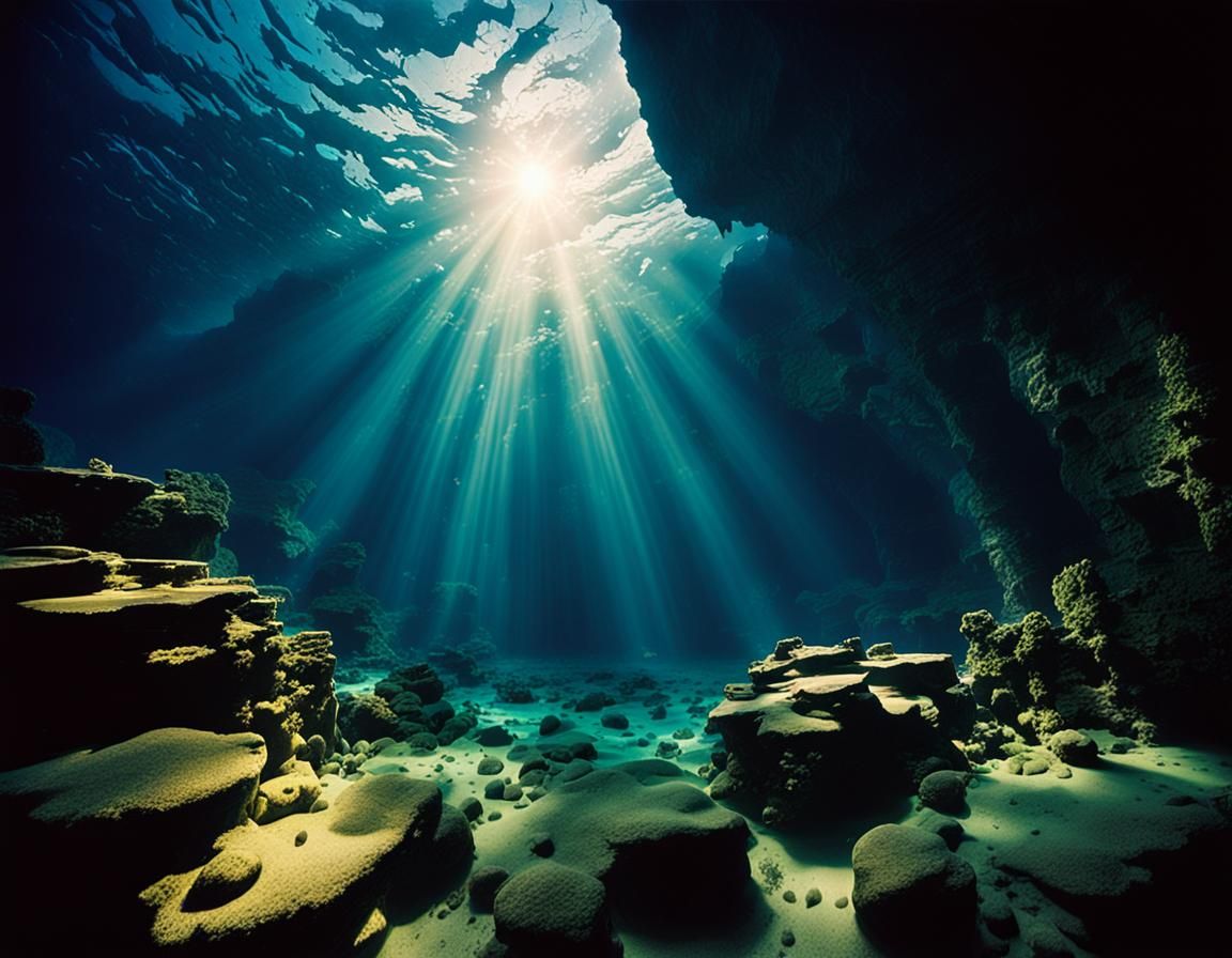 Sunlit Ocean Depths: Underwater Kodak Ektachrome