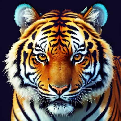 Vibrant Tiger Encased in Butterfly Outline