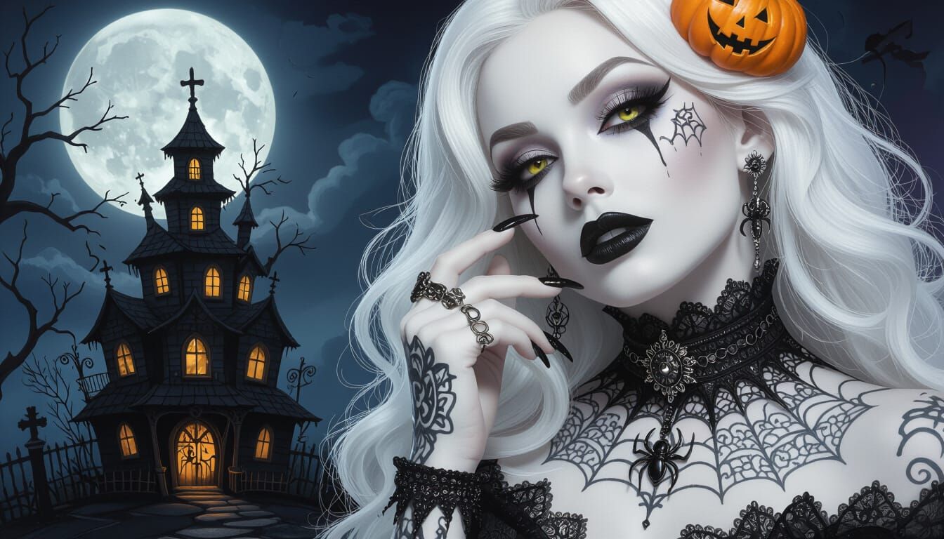 Surreal Gothic Sally Skellington With Tattoos and Spiderweb ...