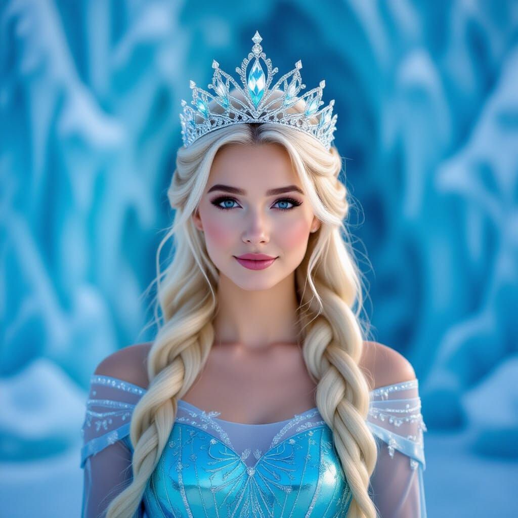 Ice Queen in Front of Ice Palace