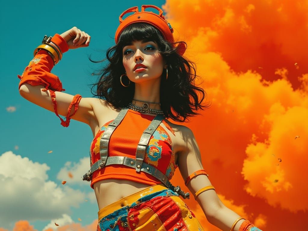 K-Pop Icon Marin in Neon Futurism Style