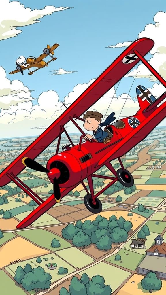 Red Baron vs Snoopy: Animated WW2 Dogfight