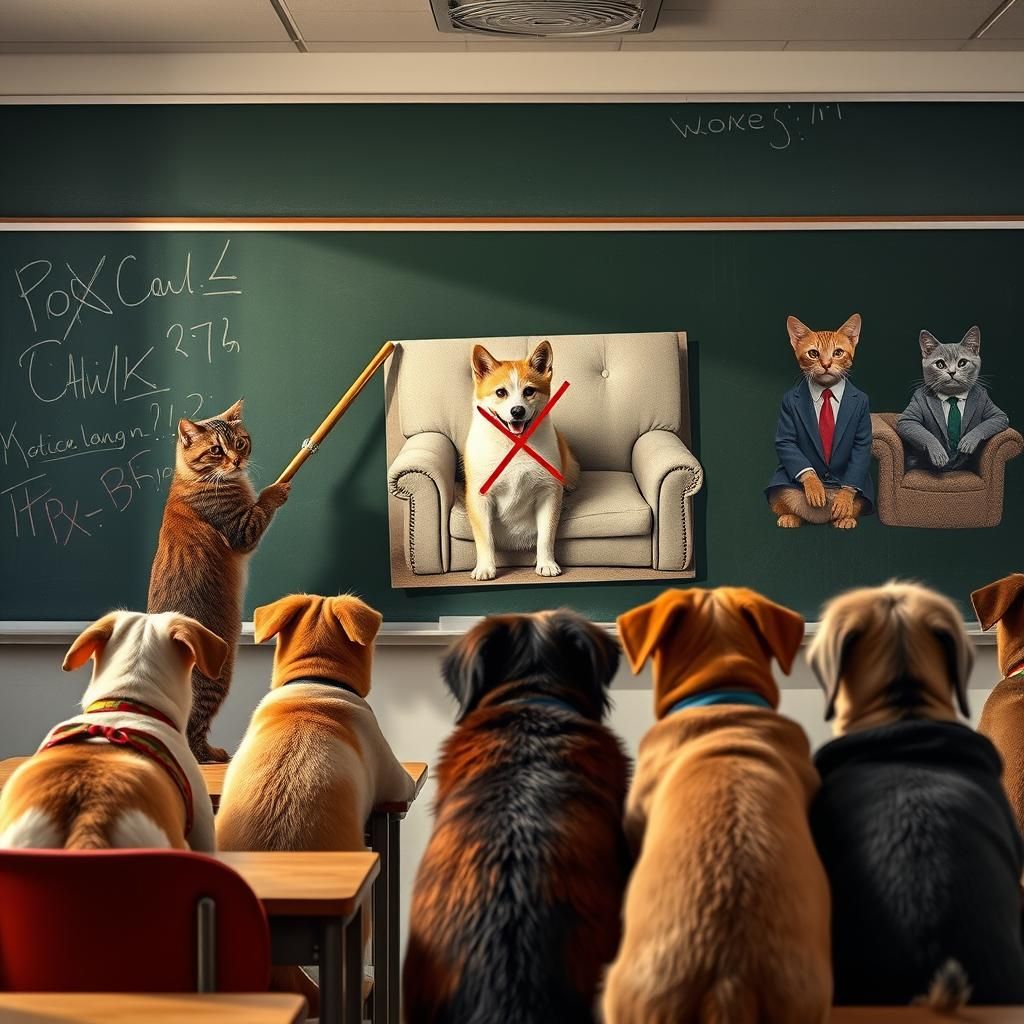 Cat Teacher Explains Dogs to Dog Students