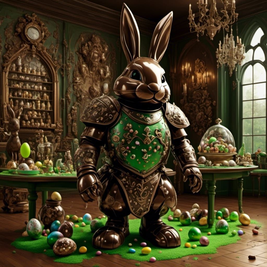 Chocolate Knight of the Easter Bunny Table