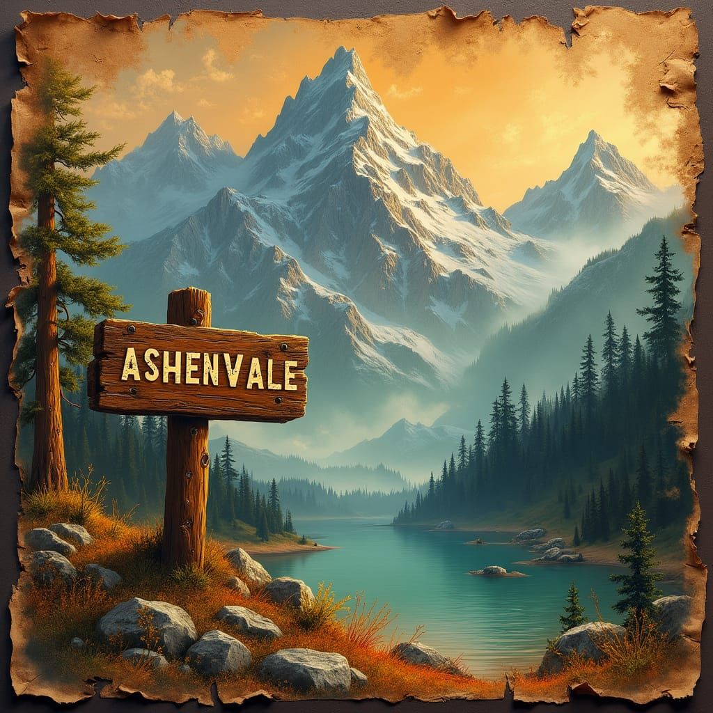 Mystical Map of Ashenvale in Matte Painting Style