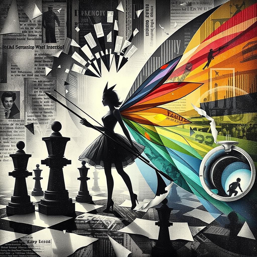 Surreal Androgynous Figure in Dada Photogram Style