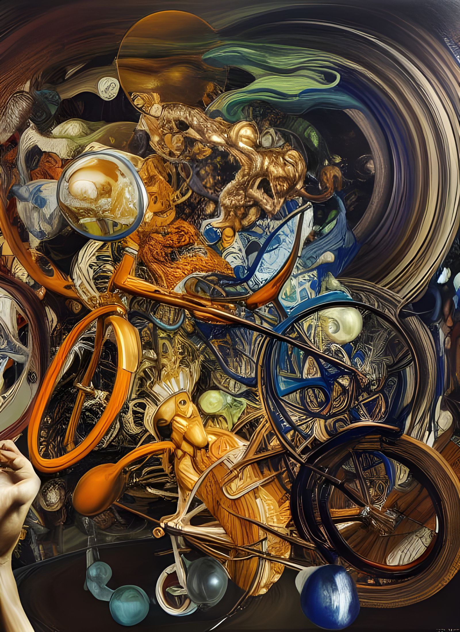 Cycles Ringing Earth: Dreamy Celestial Painting