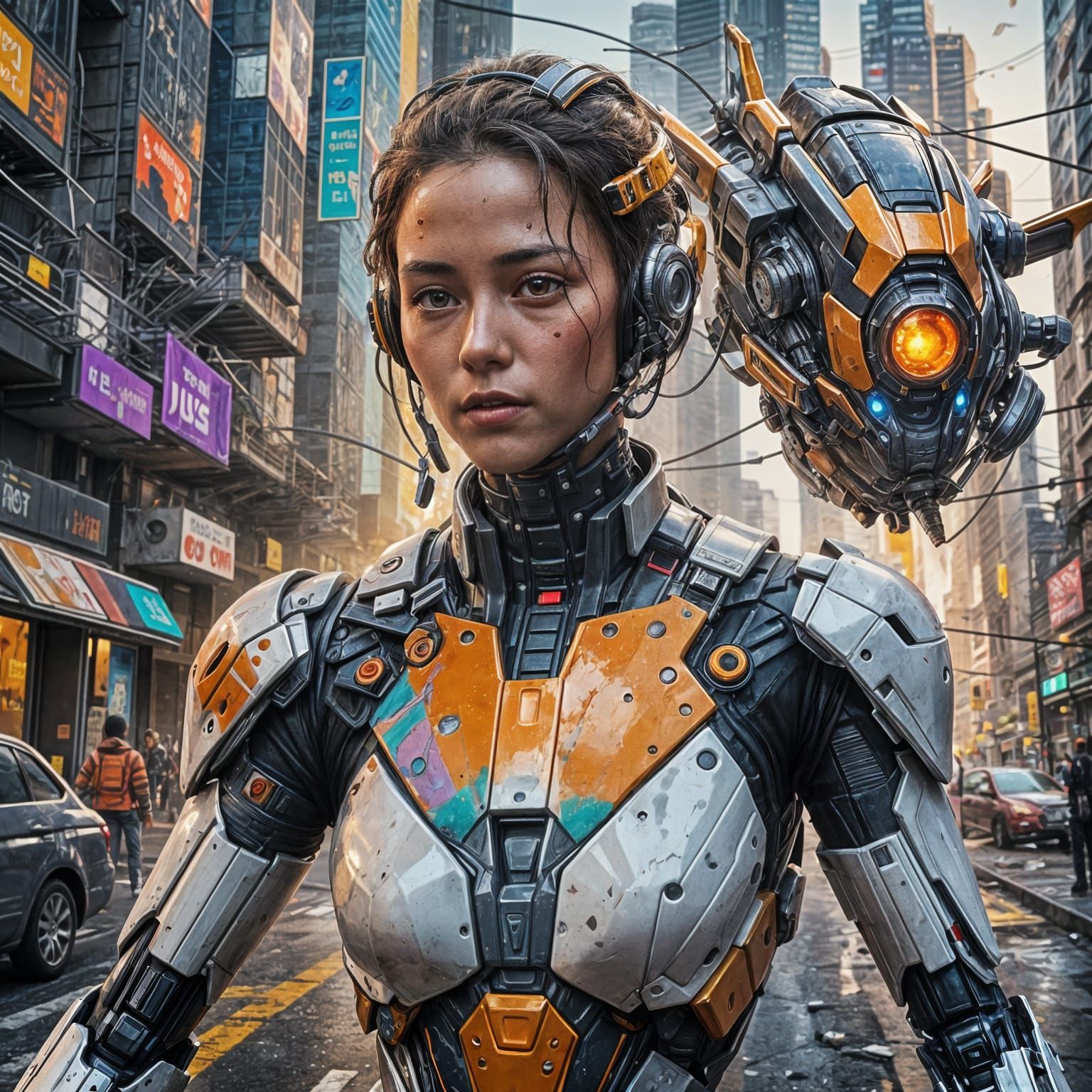 Android and Human Interaction in Futuristic City