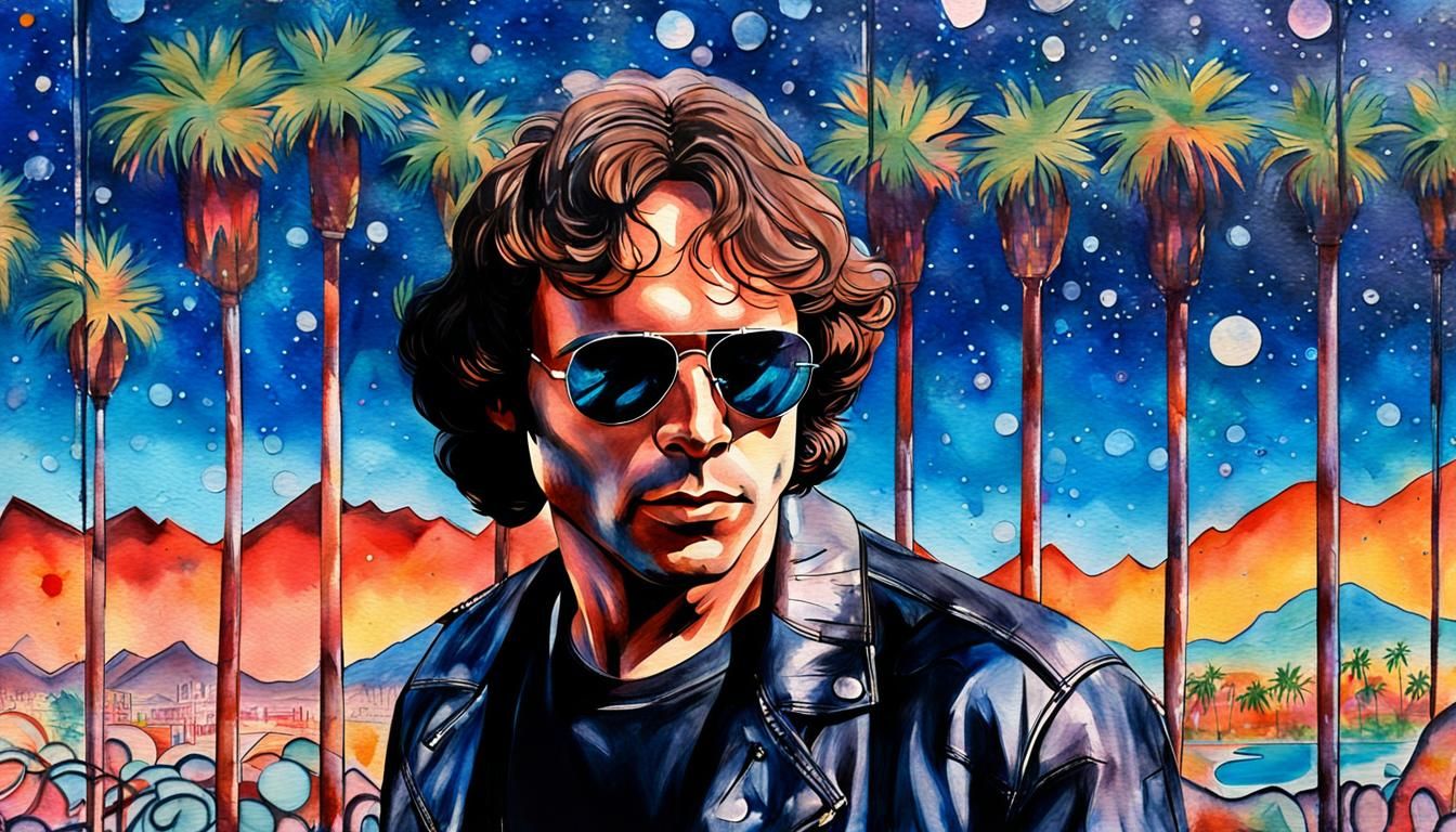 Jim Morrison in South LA: Watercolor Abstract