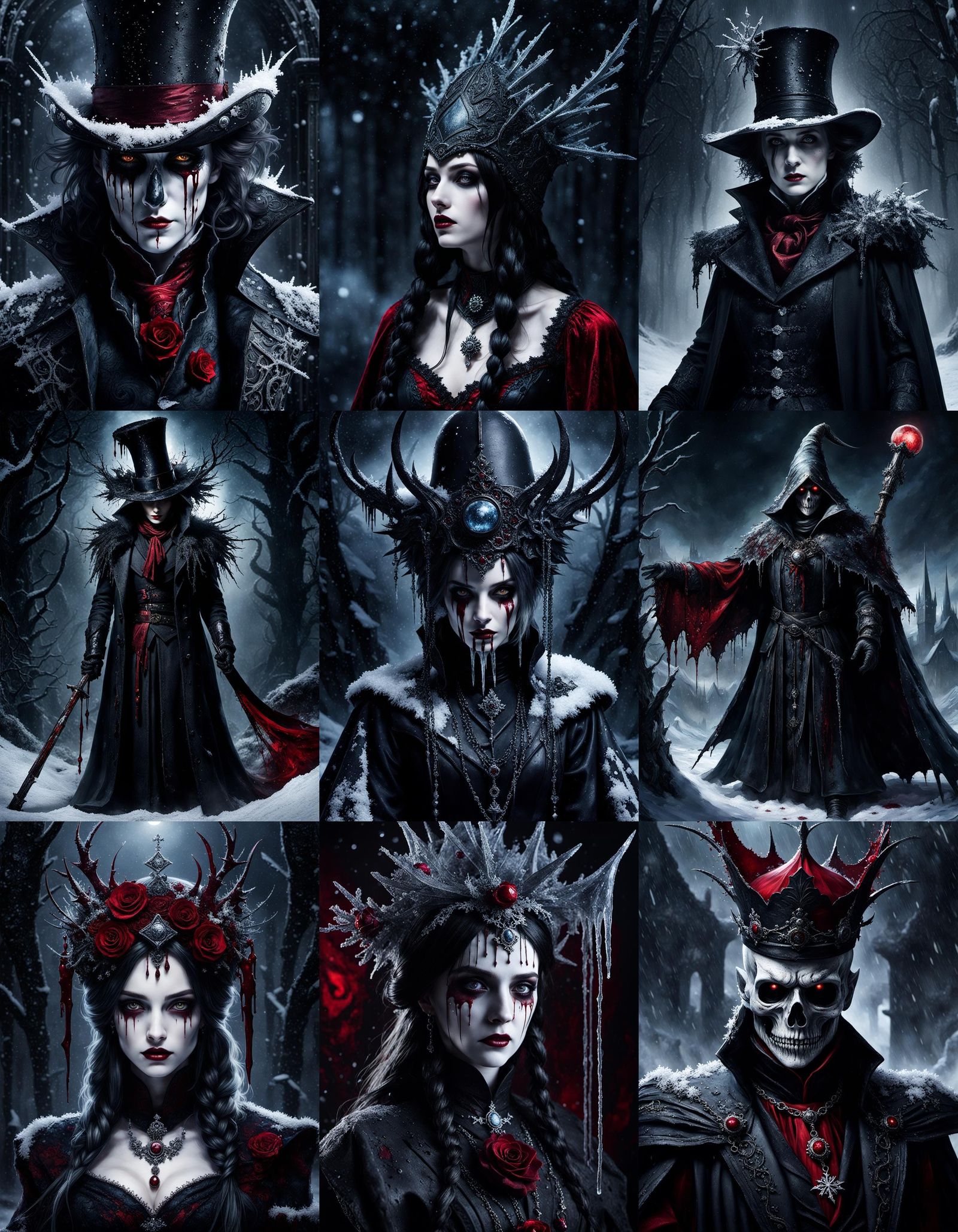 Grimdark Frosty the Snow Golem in Horror Art Style