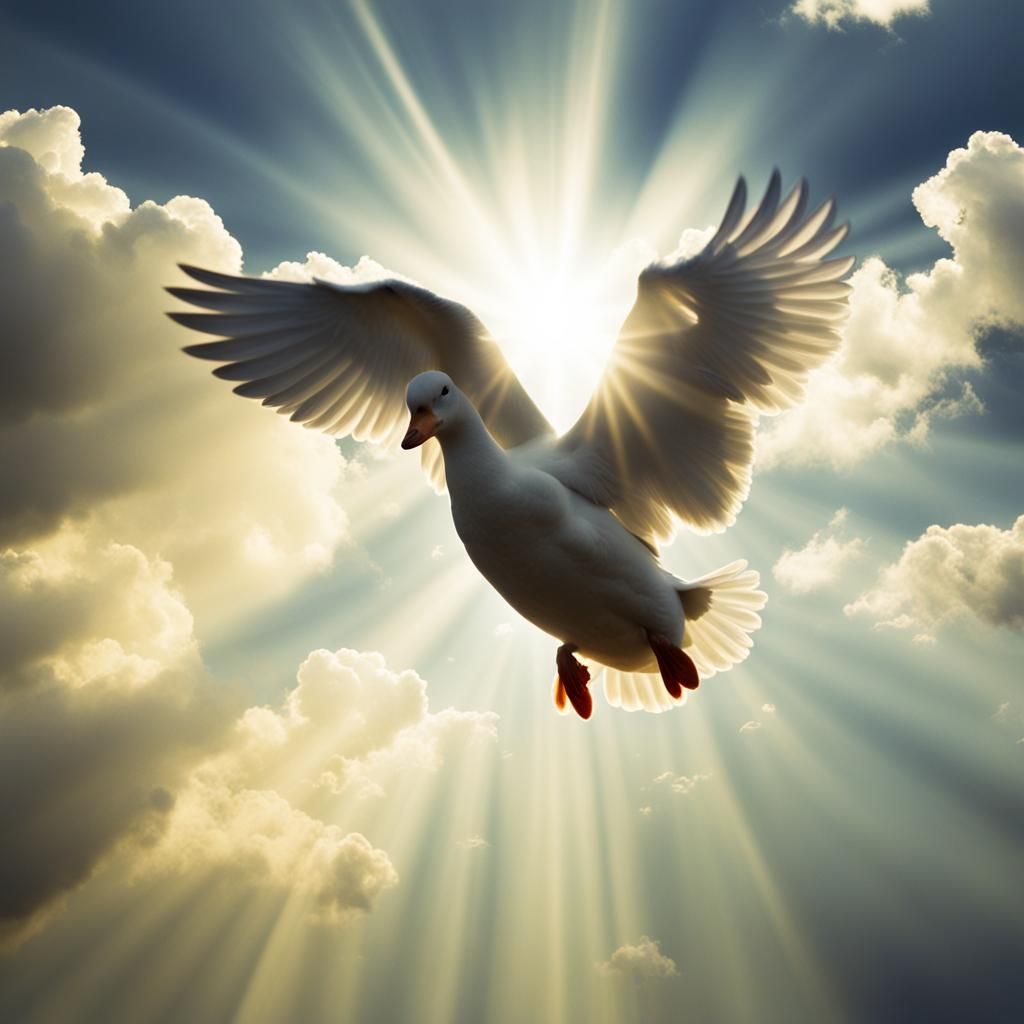 Heavenly Sunshine and Divine Light in Clouds