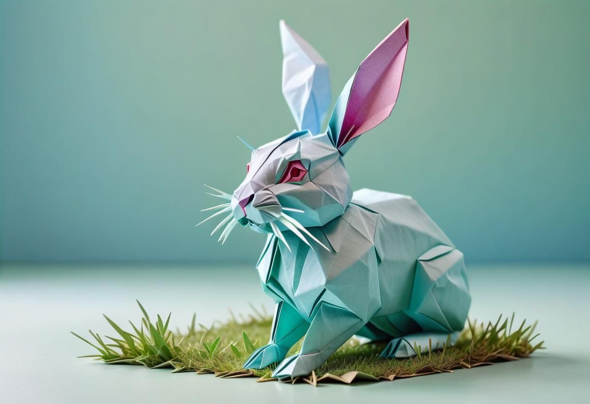 Colorful Origami Rabbit with Dynamic Lighting