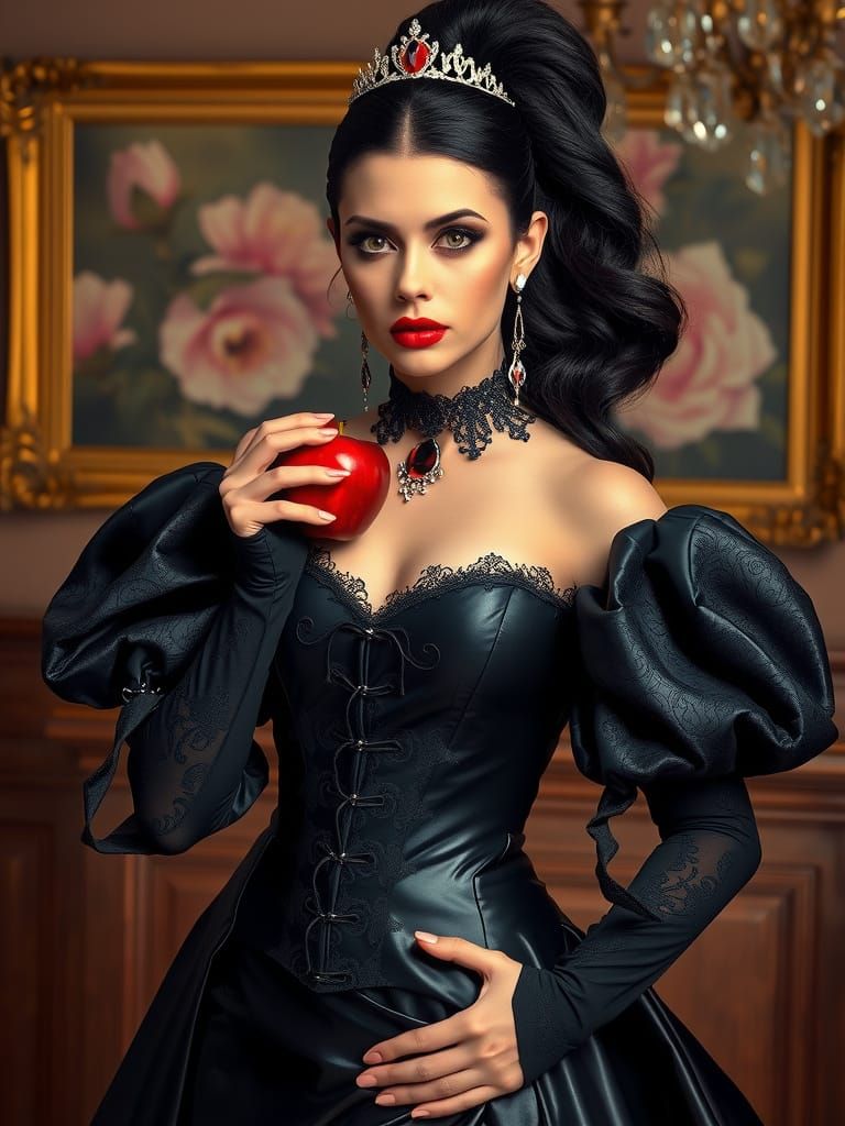 A man-sissy dressed in an elegant latex black gown, resembli...