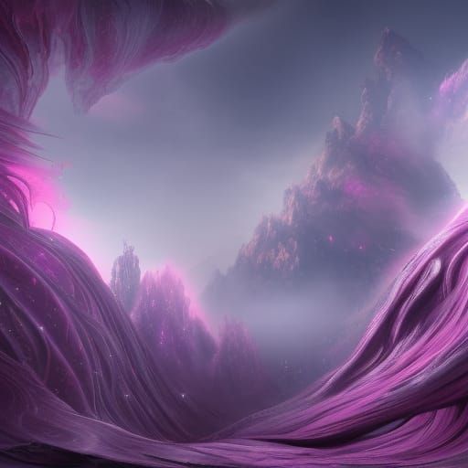 Pink and Purple Mist Heart: Fantasy Concept Art