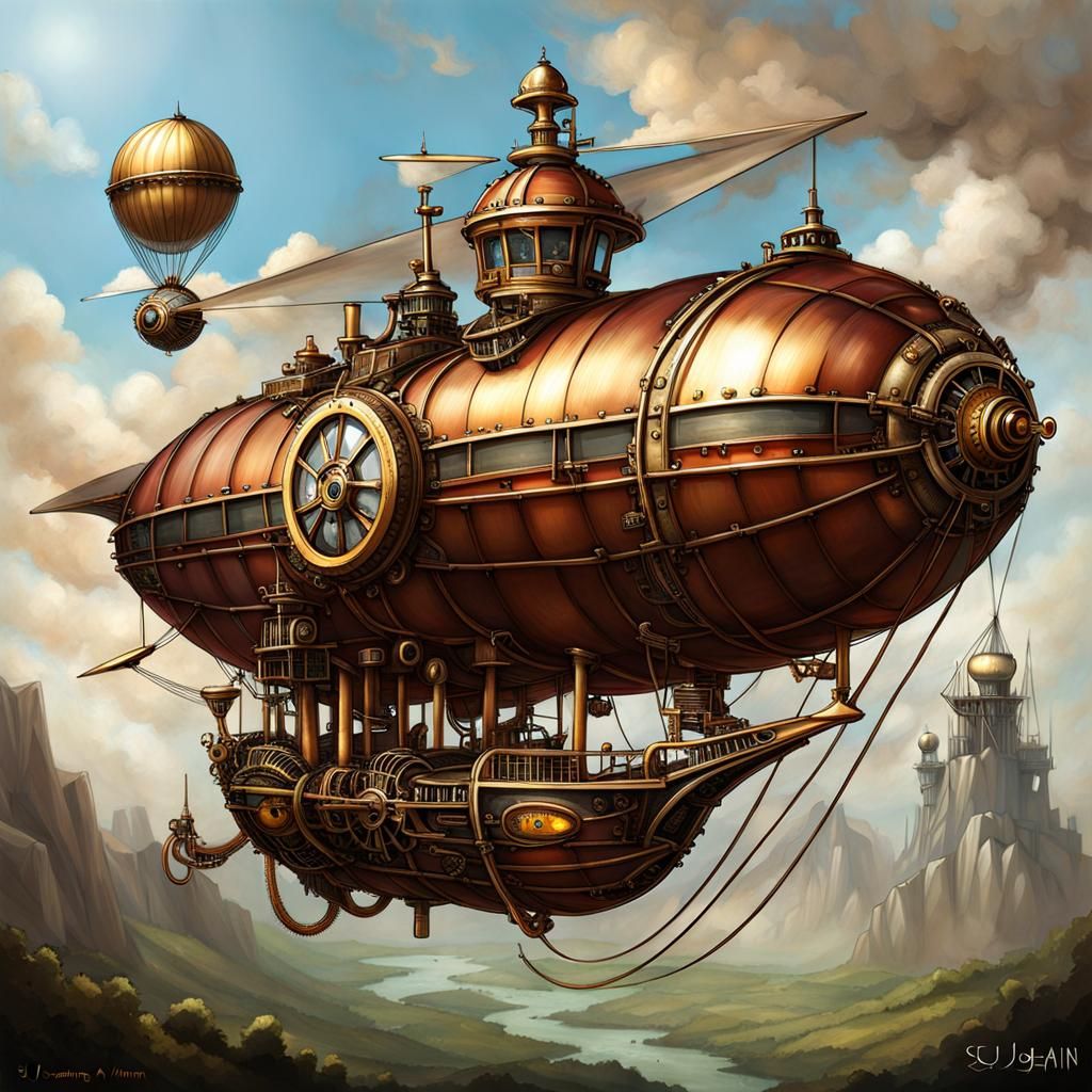 Steampunk airship