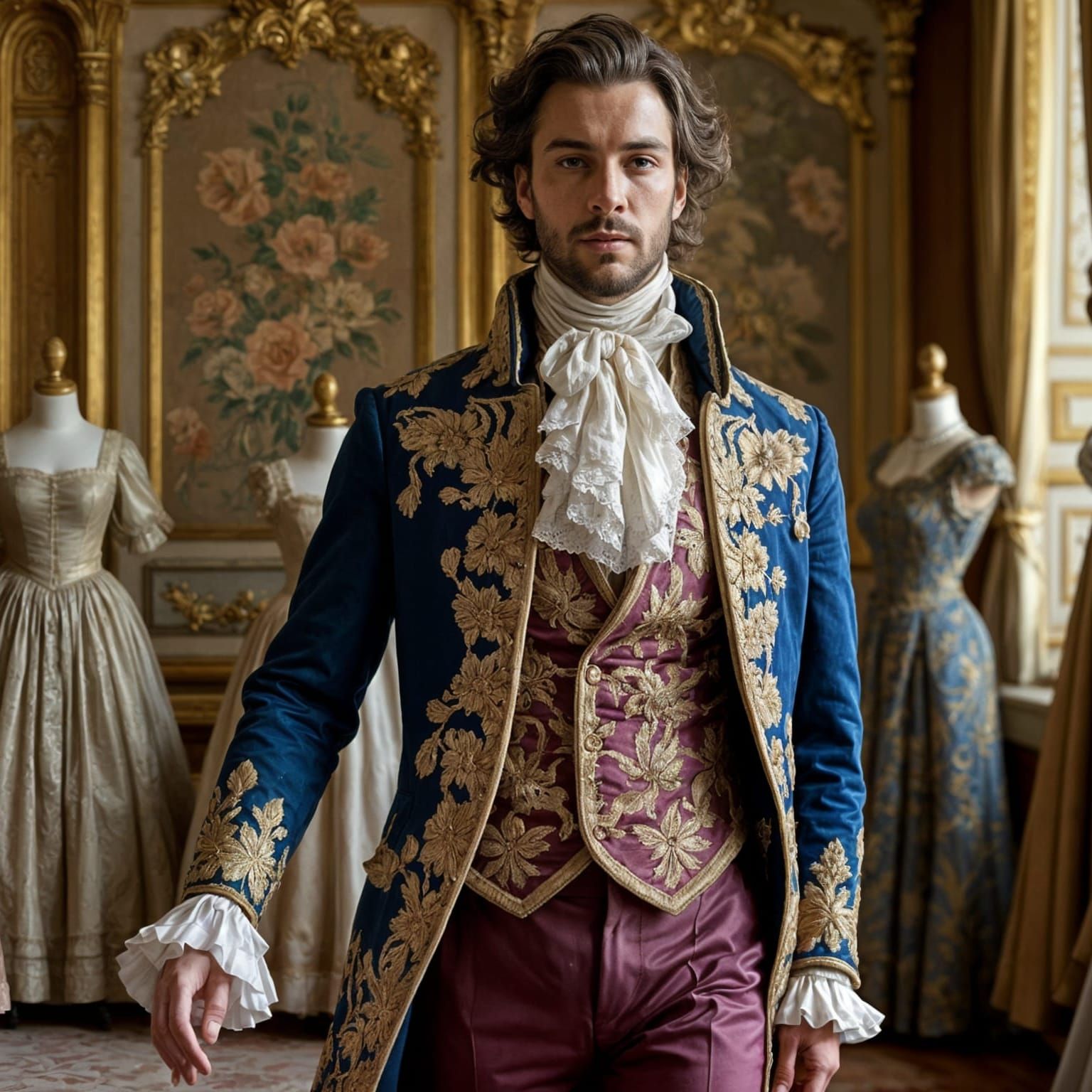 Rococo Gentleman in Lavish 18th Century Attire