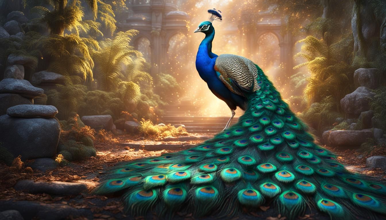 A majestic peacock