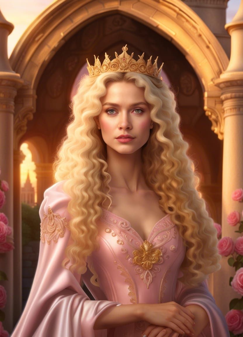 Realistic Portrait of a Queen in Royal Gowns