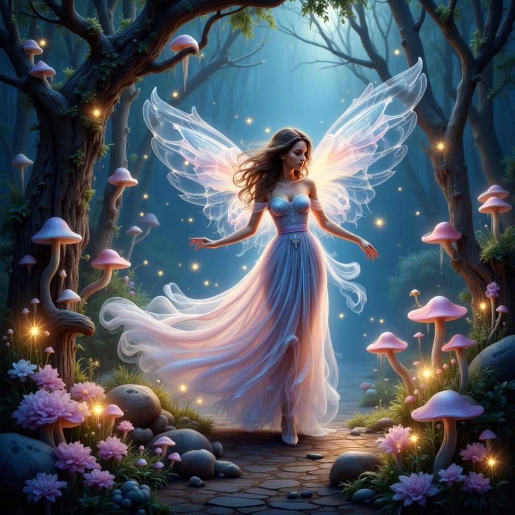 Fairy Princess Dances in Magical Grotto