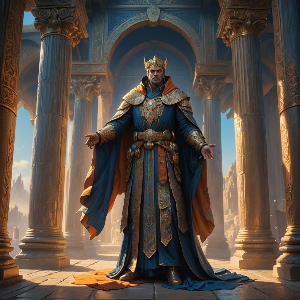 Justice Card: Fantasy Art with Golden Light