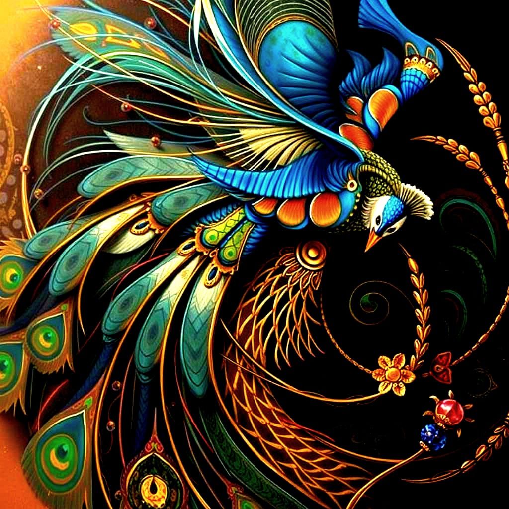 Majestic Peacock Displaying Vibrant Plumage