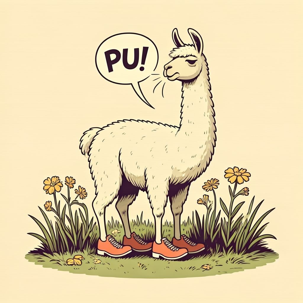 Llama Wears Shoes, Disgusted by Cheese Smell