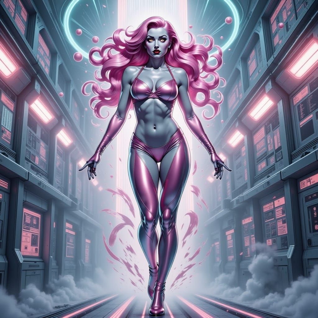 Lithium Heroine in Electric Cyberpunk Laboratory