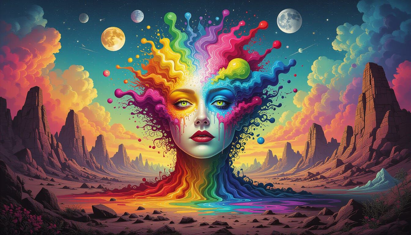 Surreal, Wildly Colorful and Bizarre Abstract Creation