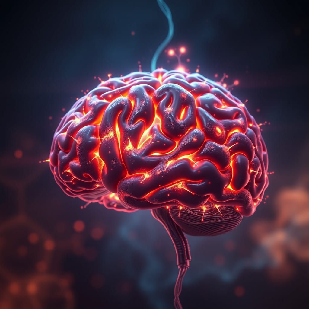 Surreal Brain World in Cyberpunk Aesthetic