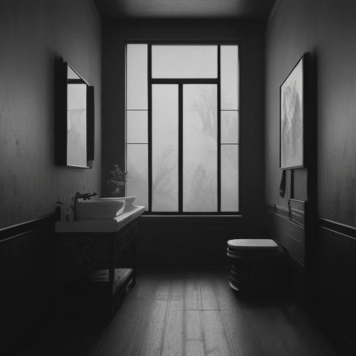 Sink Room in Chinese Ink Wash Style