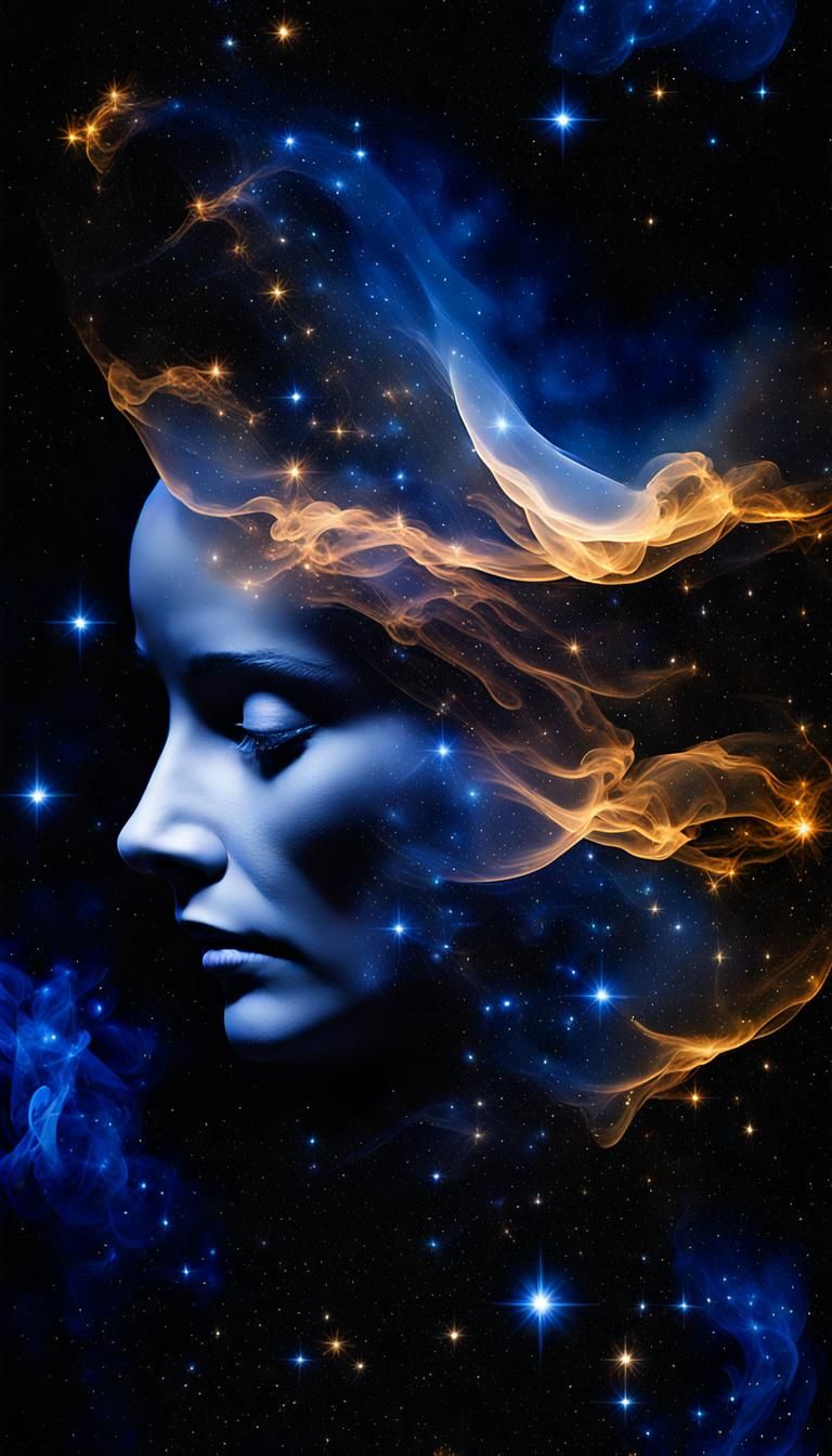 Sapphire Night Sky with Cosmic Stardust in Astrophotography ...