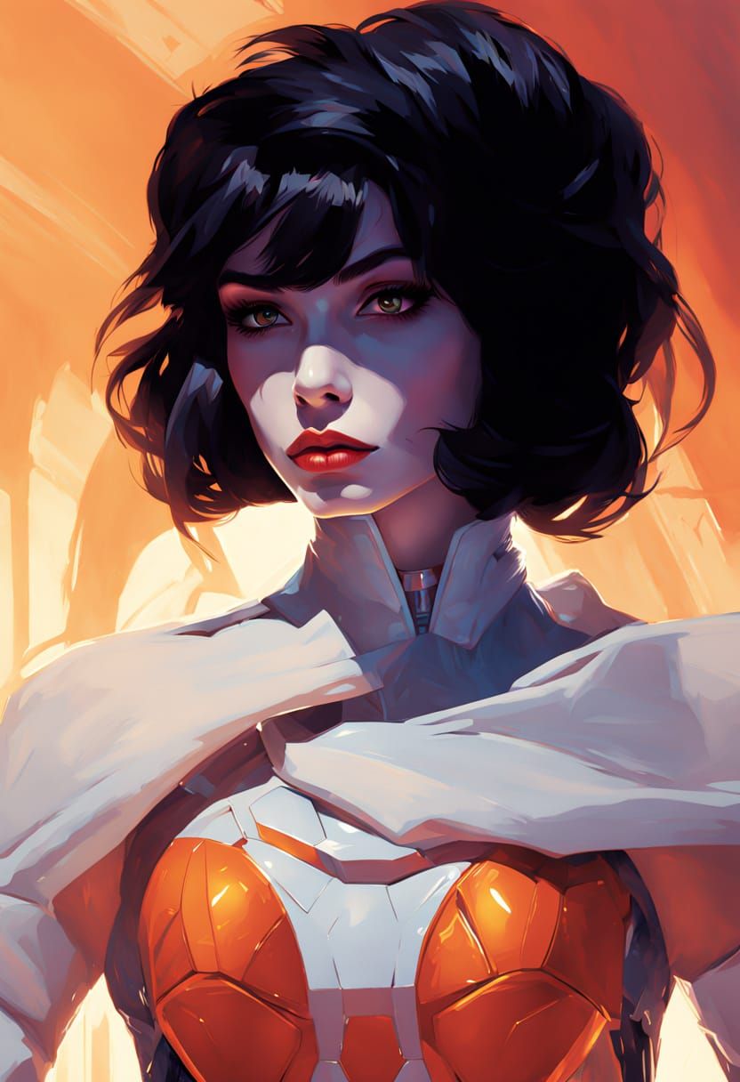 Surreal Futuristic Portrait of a Powerful Alien Empress