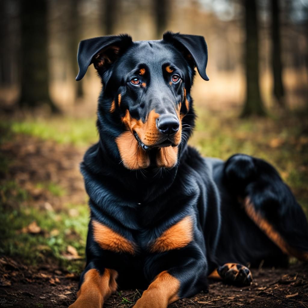 Majestic Beauceron Dog Portrait in HDR