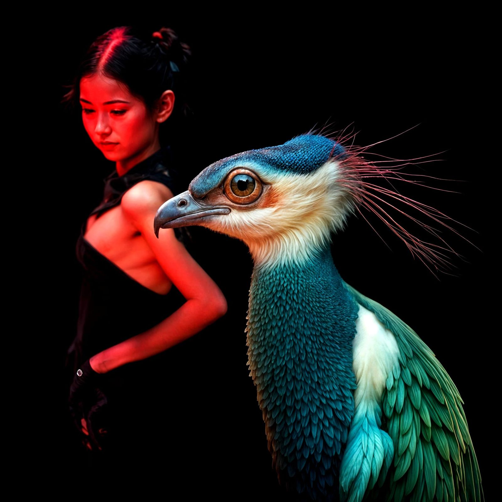 Surreal Restaurant Scene with Exotic Aliens